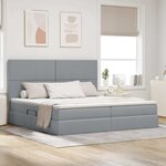 vidaXL Lit de Rangement Gris clair 200 x 200 cm Cuir synthétique