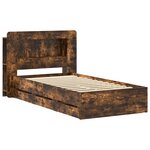 vidaXL Cadre de lit avec rangement Chêne fumé 80 x 200 cm