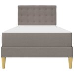 vidaXL Cadre de lit avec matelas Taupe 80 x 200 cm Tissu