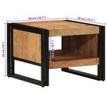 vidaXL Table basse 50x50x38 cm bois massif acacia