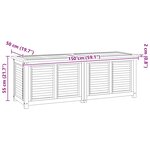 vidaXL Boîte de rangement jardin et sac 150x50x55 cm bois massif teck