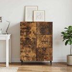 vidaXL Buffet Chêne fumé 66 x 34 5 x 89 5 cm Bois d'ingénierie