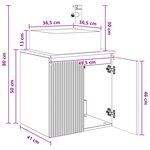 vidaXL Vanité de lavabo mural Noir 49 5 x 41 x 63 cm Bois d'ingénierie