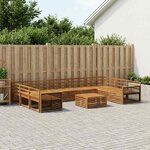 vidaXL Ensemble de canapés d'extérieur 10 Pièces Naturel