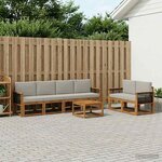 vidaXL Ensemble de canapés d'extérieur 6 Pièces Naturel et gris clair