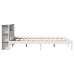 vidaXL Lit bibliothèque sans matelas blanc 135x190 cm bois pin massif