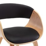 vidaXL Chaises à manger lot de 2 noir bois courbé et similicuir