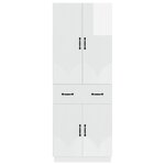 vidaXL Ensemble de Meubles 2 Pièces Blanc brillant Bois d'ingénierie