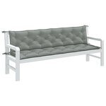 vidaXL Coussins de banc de jardin lot de 2 gris clair mélangé tissu