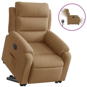 vidaXL Fauteuil inclinable électrique marron velours