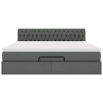 vidaXL Lit ottoman avec matelas et LED Gris foncé 180x200 cm tissu