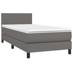 vidaXL Sommier à lattes de lit avec matelas Gris 80x200 cm Similicuir