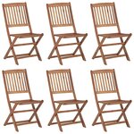 vidaXL Chaises pliables de jardin 6 Pièces avec coussins Bois d'acacia