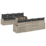 vidaXL Ensemble de canapé de jardin 9 Pièces Gris clair 100 x 55 x 73 cm