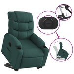 vidaXL Fauteuil inclinable vert foncé tissu