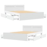 vidaXL Cadre de lit avec tête de lit sans matelas blanc 140x190 cm