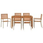 vidaXL Ensemble de salle à manger pour jardin 7 Pièces Beige