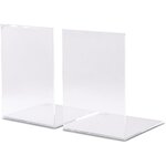 Lot de 2 Serre-livres en Acrylique 16 x 15 x 21 cm Transparent MAUL