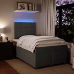 vidaXL Sommier à lattes de lit et matelas Gris foncé 120x200cm Velours