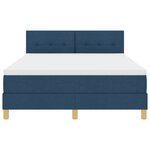 vidaXL Lit à ressort avec matelas et LED bleu 160x200 cm tissu