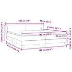 vidaXL Sommier à lattes de lit et matelas gris foncé 180x210cm velours