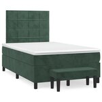vidaXL Sommier à lattes de lit et matelas Vert foncé 120x200cm Velours