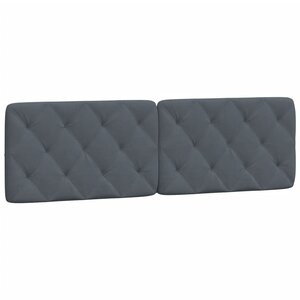 vidaXL Coussin de tête de lit gris foncé 152 cm velours