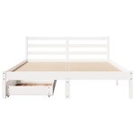 vidaXL Cadre de lit sans matelas blanc 140x190 cm bois de pin massif