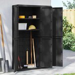 vidaXL Armoire de rangement d'extérieur noir 97x37x165 cm PP