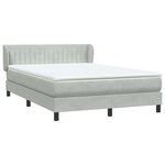 vidaXL Sommier à lattes de lit et matelas gris clair 160x210cm velours