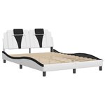 vidaXL Cadre de lit Viana avec LED sans matelas blanc et noir 140x190 cm