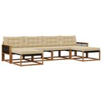 vidaXL Ensemble de canapés d'extérieur 6 Pièces Naturel et Beige