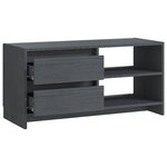 vidaXL Meuble TV Gris 80x31x39 cm Bois de pin massif