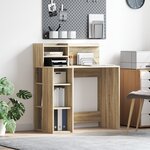 vidaXL Bureau avec Rangement Chêne Sonoma 90x48x101.5 cm Bois d'ingénierie