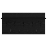 vidaXL Porte-manteau mural avec étagère Chêne noir 80 x 40 x 12 cm