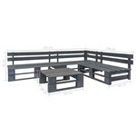 vidaXL Salon de jardin palette 4 Pièces Bois Gris