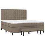 vidaXL Sommier à lattes de lit avec matelas Taupe 180x200 cm Tissu