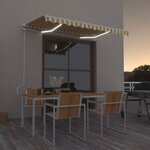 vidaXL Auvent automatique capteur de vent/LED 350x250cm Jaune et blanc