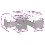 vidaXL Salon de jardin avec coussins 7 Pièces gris résine tressée
