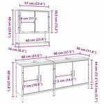 vidaXL Ensemble de mobilier de salle de bain 3 pièces en bois vieilli en bois reconstitué