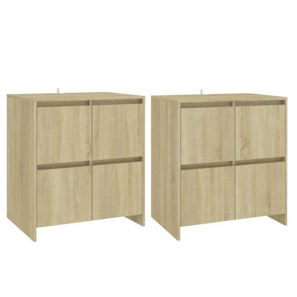 vidaXL Buffets 2 Pièces Chêne Sonoma 70x41x75 cm Bois d'ingénierie