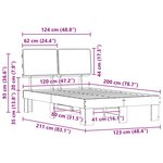 vidaXL Cadre de lit avec tête de lit rembourrée Taupe 120 x 200 cm