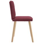 vidaXL Chaises à manger lot de 6 rouge bordeaux tissu