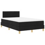 vidaXL Lit à ressorts avec matelas Noir 120 x 190 cm tissu