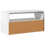 vidaXL Meuble TV avec lumières LED Blanc brillant 75x35x40 cm