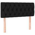 vidaXL Sommier à lattes de lit avec matelas et LED Noir 90x190cm Tissu