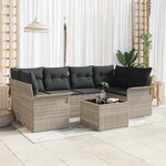 vidaXL Ensemble de canapé de jardin 7 Pièces Gris clair et gris foncé