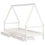 vidaXL Cadre de lit enfant tiroirs blanc 80x200 cm bois de pin massif
