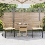 vidaXL Chaises de jardin lot de 2 et coussins marron rotin