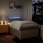 vidaXL Sommier à lattes de lit avec matelas crème 120x190 cm tissu